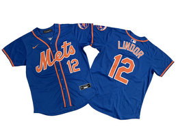 Nike New York Mets #12 Francisco Lindor Blue Limited MLB Jersey