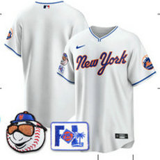 Nike New York Mets #12 Francisco Lindor White 2025 Spring Training Stitched Baseball Jersey
