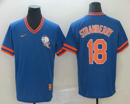 Nike New York Mets #18 Darryl Strawberry Pullover Throwback Authentic stitched MLB jersey