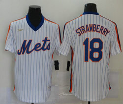 Nike New York Mets #18 Darryl Strawberry White Cooperstown Collection Game Authentic Stitched MLB Jersey