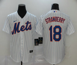 Nike New York Mets #18 Darryl Strawberry White Game Authentic Stitched MLB Jersey