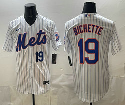 Nike New York Mets #19 Bo Bichette White Authentic Stitched MLB Jersey