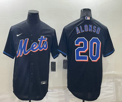 Nike New York Mets #20 Pete Alonso Black Game Authentic Stitched MLB Jersey