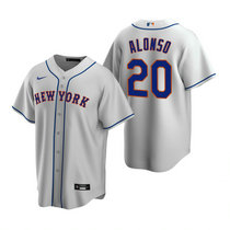 Nike New York Mets #20 Pete Alonso Gray Game Authentic Stitched MLB Jersey