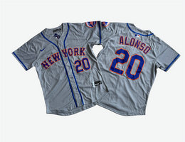 Nike New York Mets #20 Pete Alonso Gray Limited MLB Jersey
