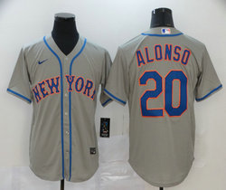Nike New York Mets #20 Pete Alonso Grey Game Authentic Stitched MLB Jersey