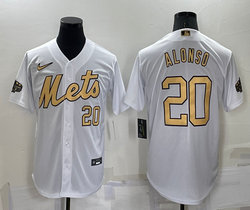 Nike New York Mets #20 Pete Alonso White #20 in front 2022 All Star Authentic Stitched MLB Jersey