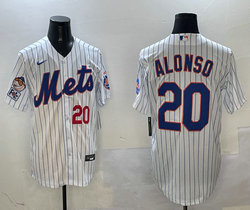 Nike New York Mets #20 Pete Alonso White Fashion Authentic Stitched MLB Jersey