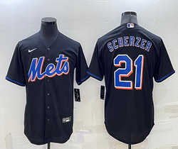 Nike New York Mets #21 Max Scherzer Black Game Authentic Stitched MLB Jersey