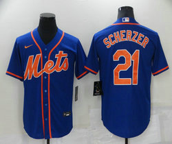 Nike New York Mets #21 Max Scherzer Blue Game Authentic Stitched MLB Jersey