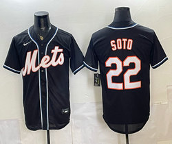 Nike New York Mets #22 Juan Soto 2026 Fashion Black Out Stitched Baseball Jersey