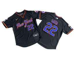 Nike New York Mets #22 Juan Soto Black Pullover Limited MLB Jerseys