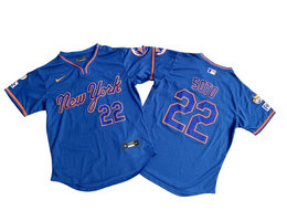Nike New York Mets #22 Juan Soto Blue Pullover Limited MLB Jersey