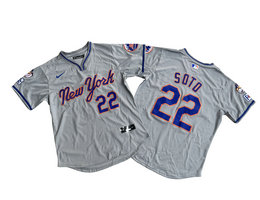 Nike New York Mets #22 Juan Soto Gray Pullover Limited MLB Jersey