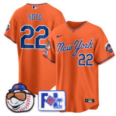 Nike New York Mets #22 Juan Soto Orange 2025 Spring Training Stitched Baseball Jersey