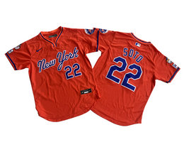 Nike New York Mets #22 Juan Soto Orange Pullover Limited MLB Jersey