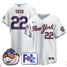 Nike New York Mets #22 Juan Soto White 2025 Spring Training Stitched Baseball Jersey