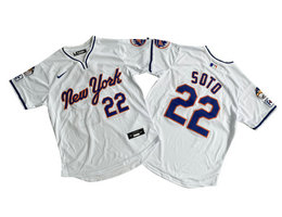 Nike New York Mets #22 Juan Soto White Pullover Limited MLB Jersey