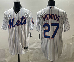 Nike New York Mets #27 Mark Vientos White Authentic Stitched MLB Jersey