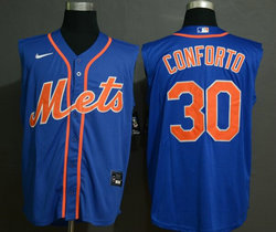 Nike New York Mets #30 Michael Conforto Blue sleeveless Game Authentic Stitched MLB Jersey