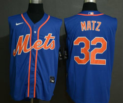 Nike New York Mets #32 Steven Matz Blue sleeveless Game Authentic Stitched MLB Jersey