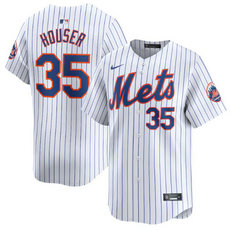 Nike New York Mets #35 Adrian Houser White 2024 Authentic Stitched MLB Jersey
