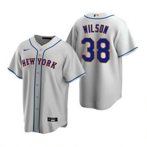 Nike New York Mets #38 Justin Wilson Gray Game Authentic Stitched MLB Jersey