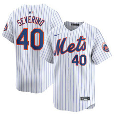 Nike New York Mets #40 Luis Severino White 2024 Authentic Stitched MLB Jersey