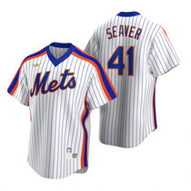 Nike New York Mets #41 Tom Seaver White Cooperstown Collection Game Authentic Stitched MLB Jersey