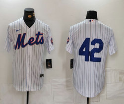 Nike New York Mets #42 White Game Authentic Stitched MLB Jersey