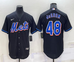 Nike New York Mets #48 Jacob DeGrom Black Game Authentic Stitched MLB Jersey