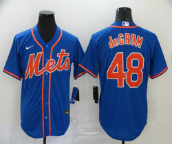 Nike New York Mets #48 Jacob DeGrom Blue Orange Number Game Authentic Stitched MLB Jersey