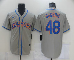 Nike New York Mets #48 Jacob DeGrom Gray Game Authentic Stitched MLB Jersey