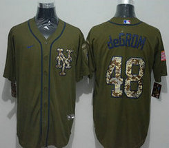 Nike New York Mets #48 Jacob DeGrom Green Salute to Service Authentic Stitched MLB Jersey