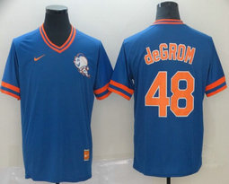 Nike New York Mets #48 Jacob DeGrom Pullover Throwback Authentic stitched MLB jersey