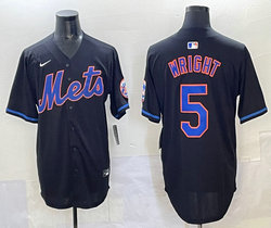 Nike New York Mets #5 David Wright Black Authentic Stitched MLB Jersey