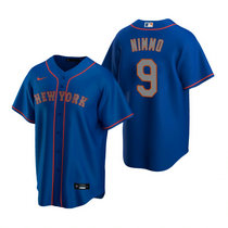 Nike New York Mets #9 Brandon Nimmo Royal Silver Number Game Authentic Stitched MLB Jersey