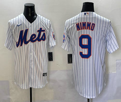 Nike New York Mets #9 Brandon Nimmo White Game Authentic Stitched MLB Jersey