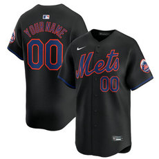 Nike New York Mets Customized Black 2024 Authentic Stitched MLB Jersey