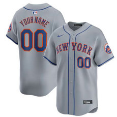 Nike New York Mets Customized Gray 2024 Authentic Stitched MLB Jersey