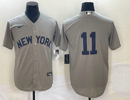 Nike New York Yankees #11 Anthony Volpe 2021 Grey Field of Dreams Authentic Stitched MLB Jersey
