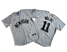 Nike New York Yankees #11 Anthony Volpe Gray Limited Authentic Stitched MLB Jersey
