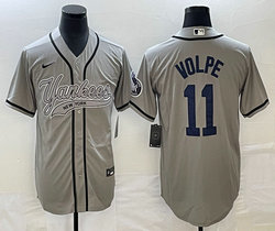 Nike New York Yankees #11 Anthony Volpe Grey Joint Stitched MLB Jersey