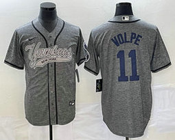 Nike New York Yankees #11 Anthony Volpe Hemp grey Joint Stitched MLB Jersey