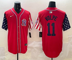 Nike New York Yankees #11 Anthony Volpe Red 1(I) flag Joint MLB Jersey