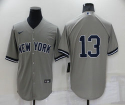 Nike New York Yankees #13 Jazz Chisholm Jr. Gray Game Authentic Stitched MLB Jersey