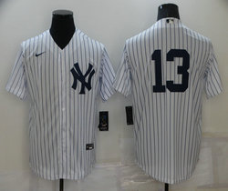 Nike New York Yankees #13 Jazz Chisholm Jr. White Stripe Game Authentic Stitched MLB Jersey