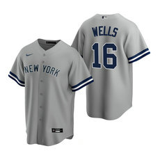 Nike New York Yankees #16 Austin Wells Gray Game 2020 MLB Draft Jersey