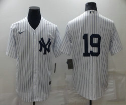 Nike New York Yankees #19 Masahiro Tanaka White Stripe Game Authentic Stitched MLB Jersey