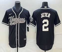Nike New York Yankees #2 Derek Jeter Black Joint Stitched MLB Jersey